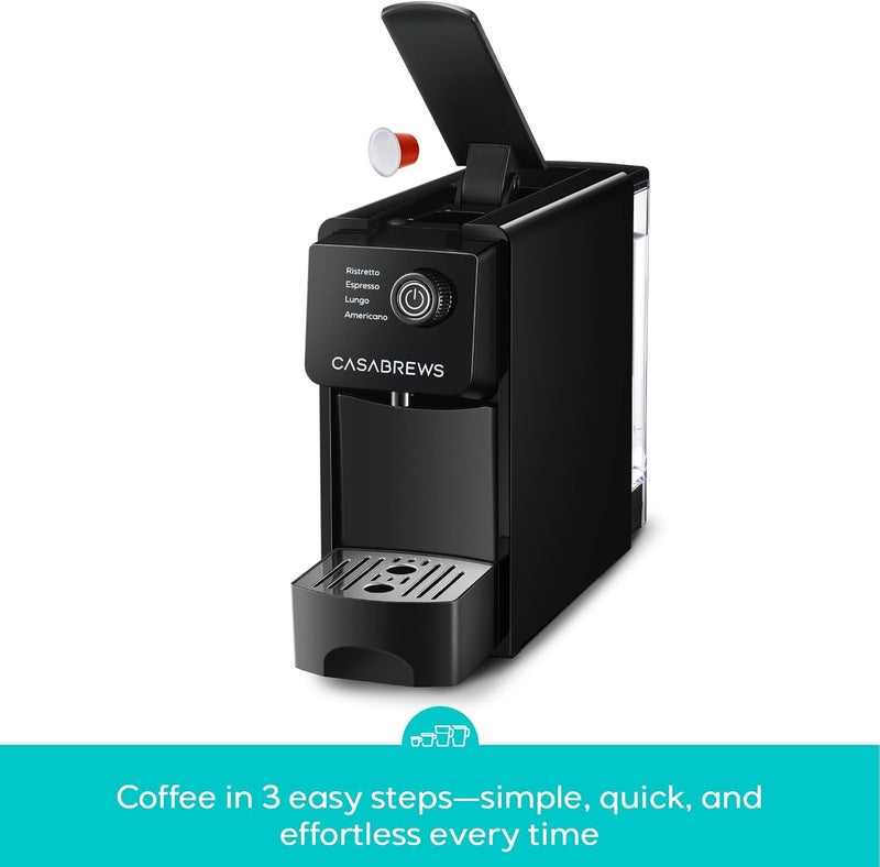 CASABREWS CM7036E Espresso Machine for Nespresso Original Pods, 20 Bar Compact Capsule Coffee Machine with 21 oz Removable Water Tank and 4 Brewing Modes, Mini Espresso Maker for Home or Office, Black - Image 5